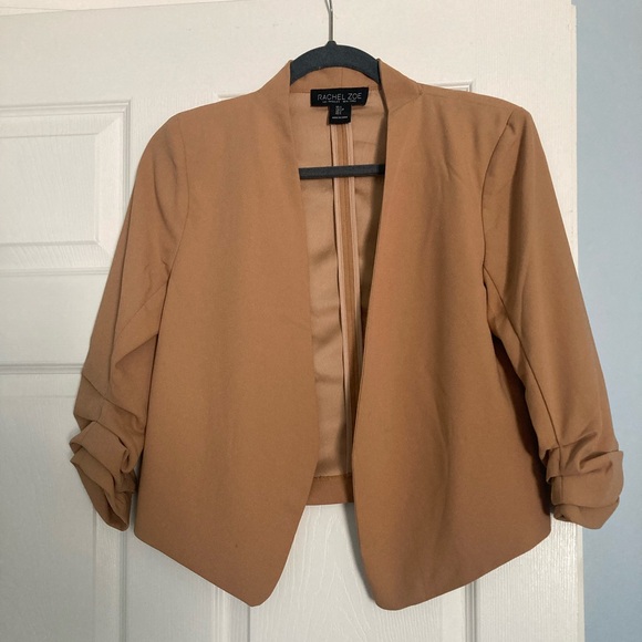 Rachel Zoe Jackets & Blazers - Rachel Zoe Open-Front Cropped Blazer in Camel Brown